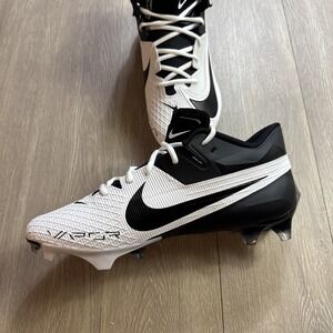 Nike Vapor Edge Elite 360 White Black Football‎ Cleats Low Sz 14 New Without Box